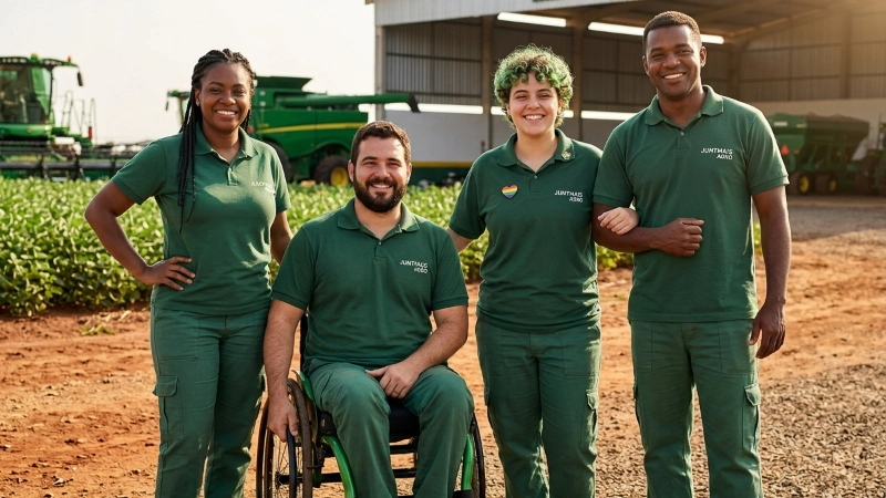 Equipe diversa e inclusiva — programa Juntos